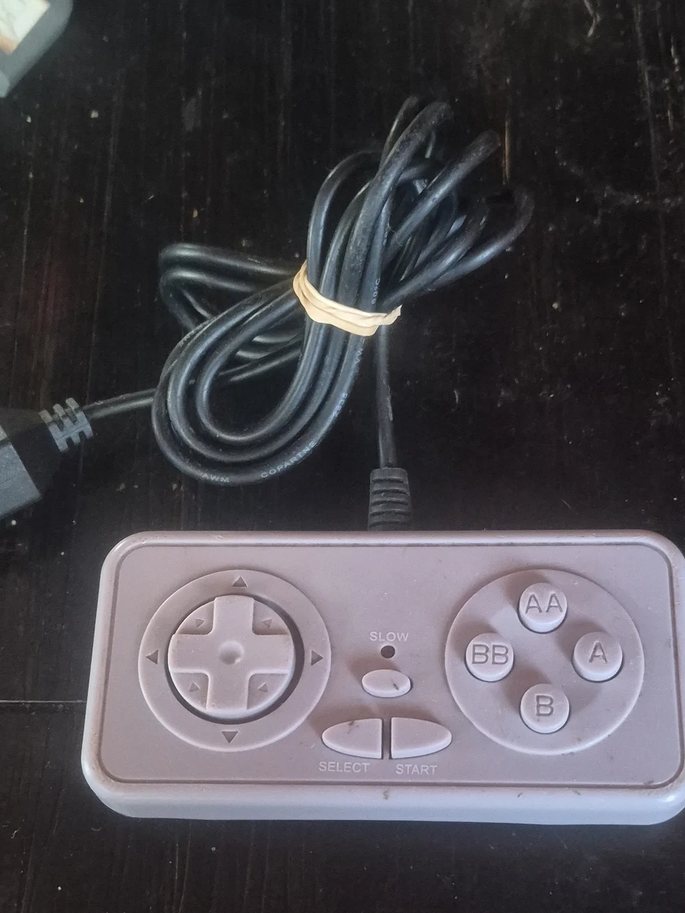 Untested Wired Black Retro-Style Game Controller - Classic 4-Button Design